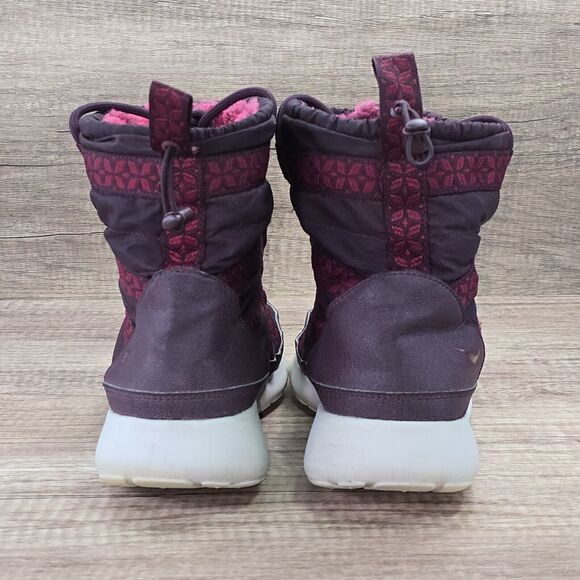 Nike Roshe Run Hi Sneaker Boot Women's Size 9.5 Deep Burgundy Boots (615968-601) - Picture 4 of 9